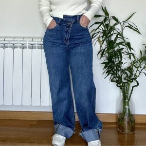 )Pantalón ancho vuelta